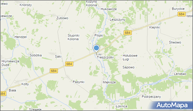 mapa Treszczotki, Treszczotki na mapie Targeo